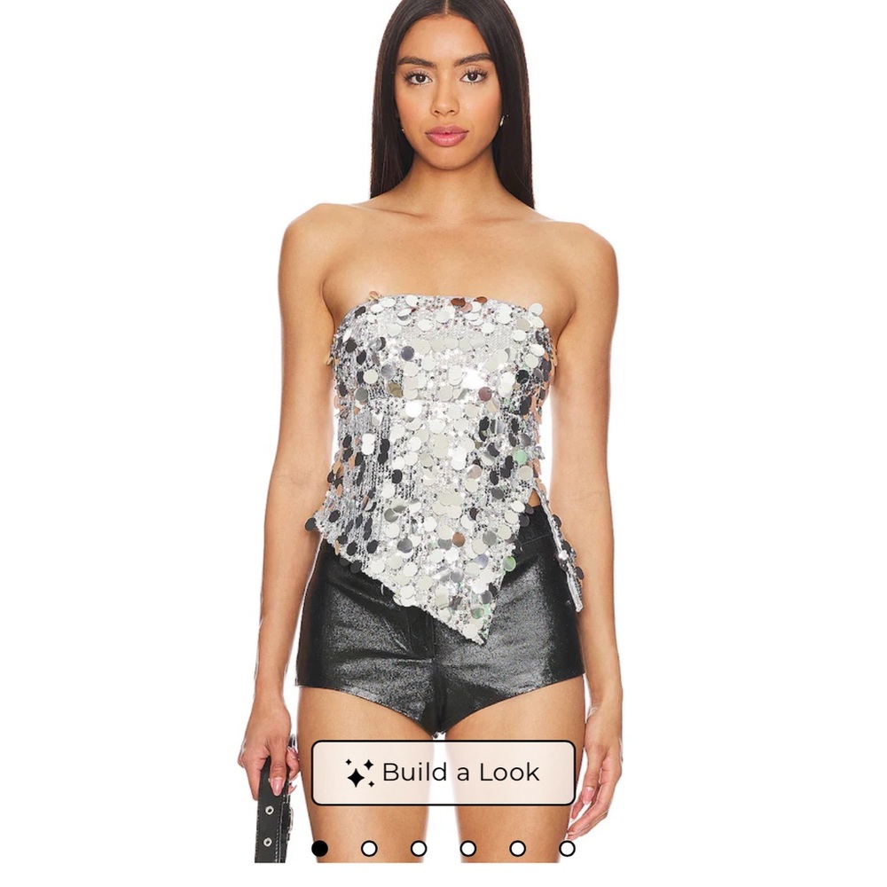 Superdown Metallic Strapless Blouse